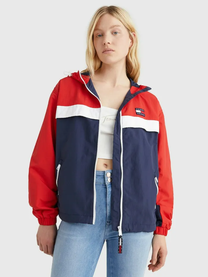 Tommy Hilfiger ColourBlocked Chicago Windbreaker Twilight NavyMulti Womens Coats and Jackets Gift for Friend Tommy Hilfiger ColourBlocked Chicago Windbreaker Twilight NavyMulti Womens Coats and Jackets Gift for Friend