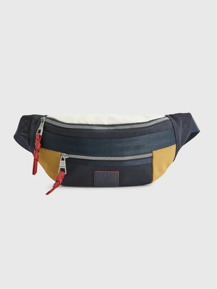 Tommy Hilfiger ColourBlocked Crossbody Bag NavyYellow Mens Bags On Sale