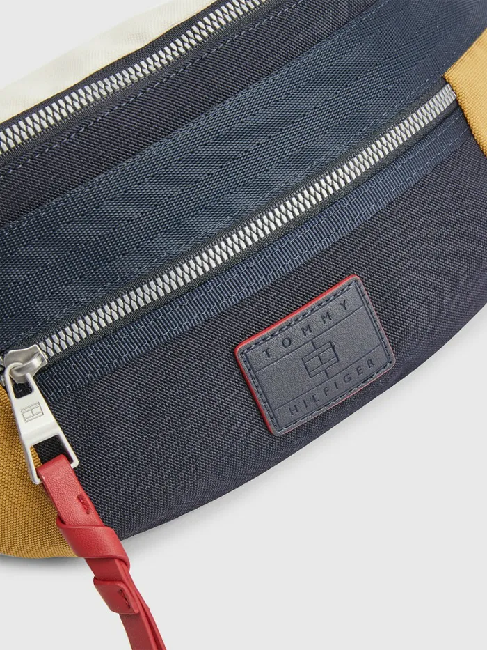 Tommy Hilfiger ColourBlocked Crossbody Bag NavyYellow Mens Bags On Sale