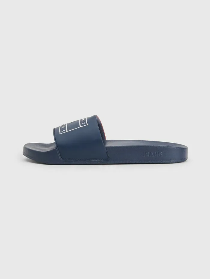 Tommy Hilfiger ColourBlocked Logo Pool Slides Twilight Navy Mens Sandals Sliders and Flip Flops Near Me