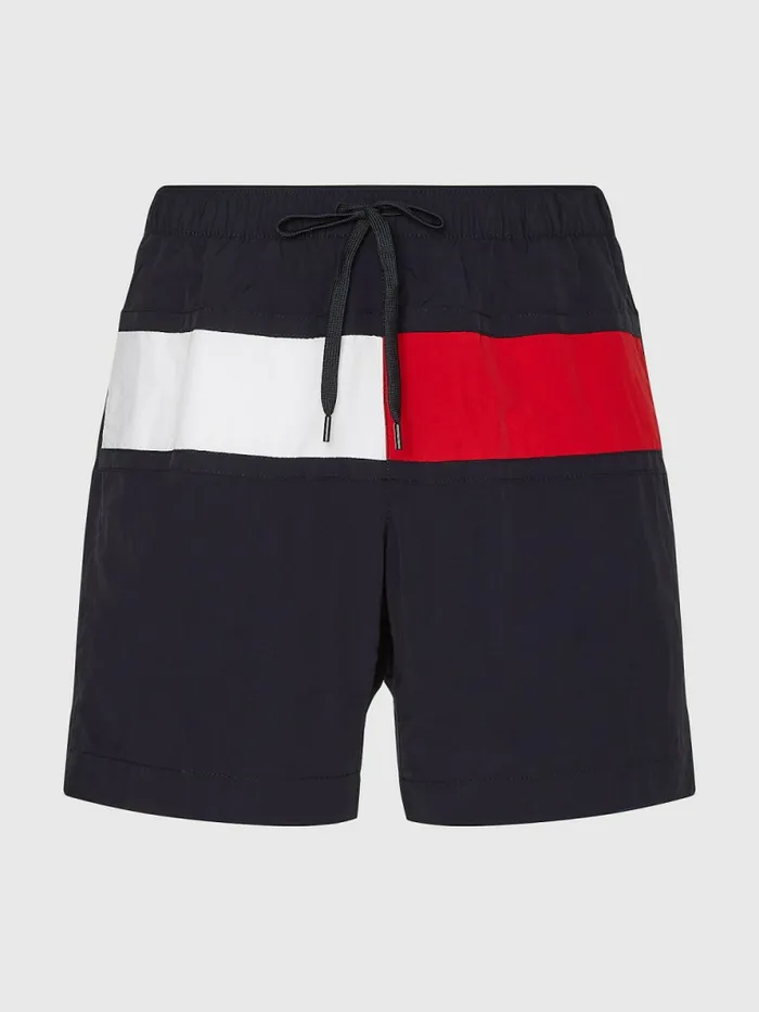 Tommy Hilfiger ColourBlocked Long Length Swim Shorts Desert Sky Mens Swimwear Online
