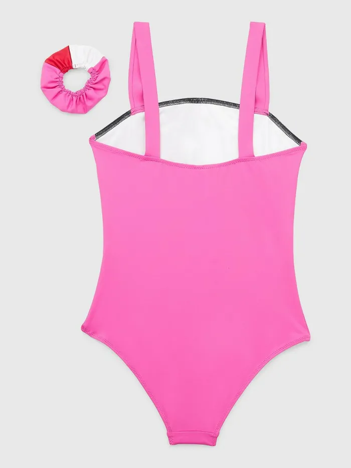 Tommy Hilfiger ColourBlocked OnePiece Swimsuit Pink Girls Swimwear Gift for Friend