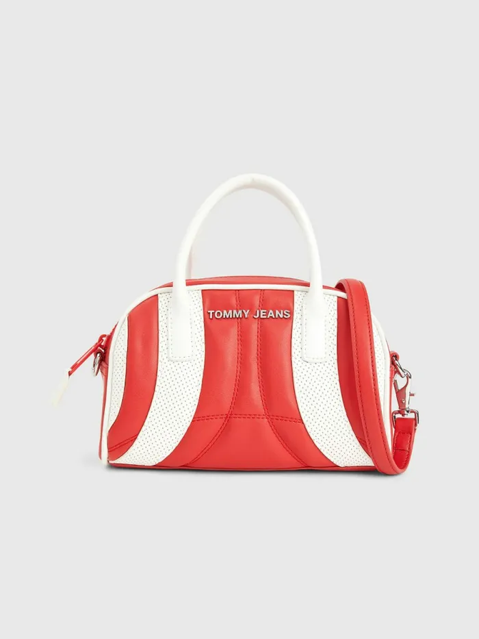 Tommy Hilfiger ColourBlocked Quilted Satchel Deep Crimson Womens Bags Gift Ideas Tommy Hilfiger ColourBlocked Quilted Satchel Deep Crimson Womens Bags Gift Ideas