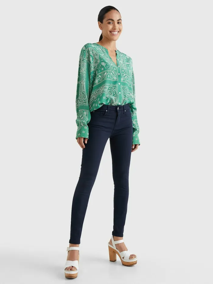 Tommy Hilfiger Como Mid Rise Skinny Th Flex Jeans Desert Sky Womens Jeans Gift for Friend