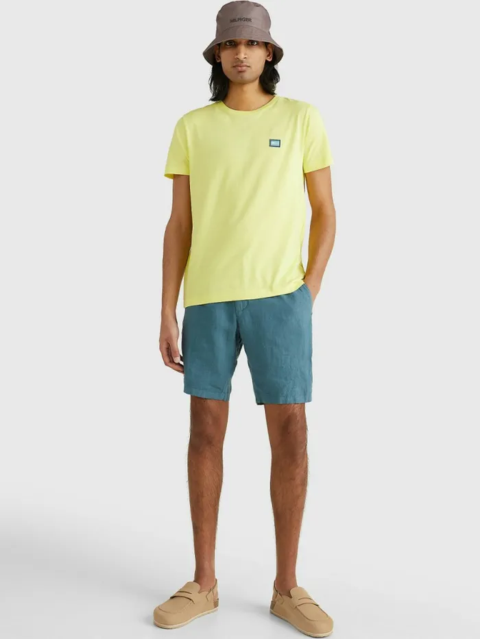 Tommy Hilfiger Contrast Flag Organic Cotton TShirt Citrus Yellow Mens TShirts For Sale