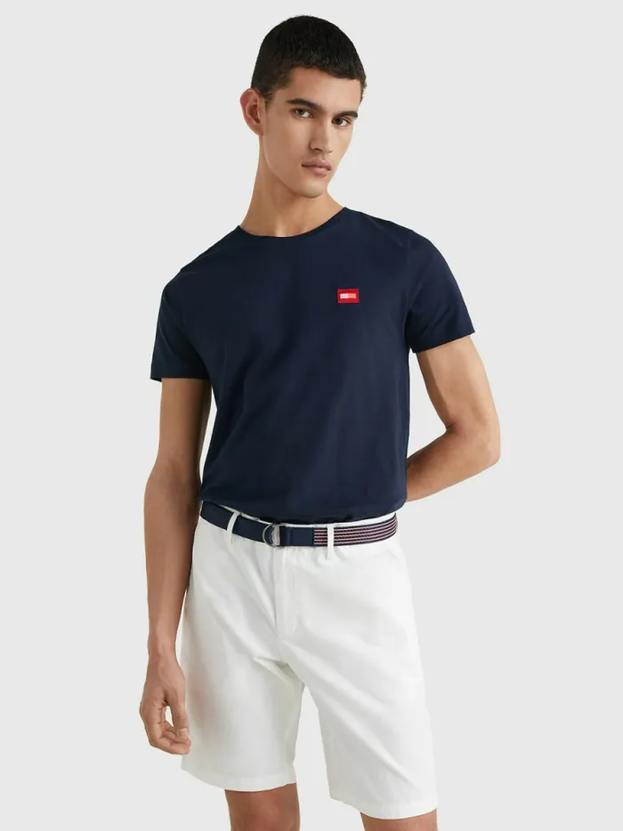 Tommy Hilfiger Contrast Flag Organic Cotton TShirt Desert Sky Mens TShirts Near Me Tommy Hilfiger Contrast Flag Organic Cotton TShirt Desert Sky Mens TShirts Near Me