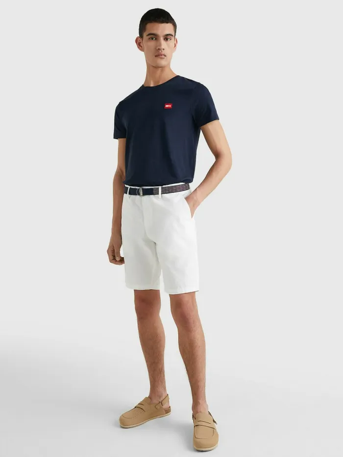 Tommy Hilfiger Contrast Flag Organic Cotton TShirt Desert Sky Mens TShirts Near Me