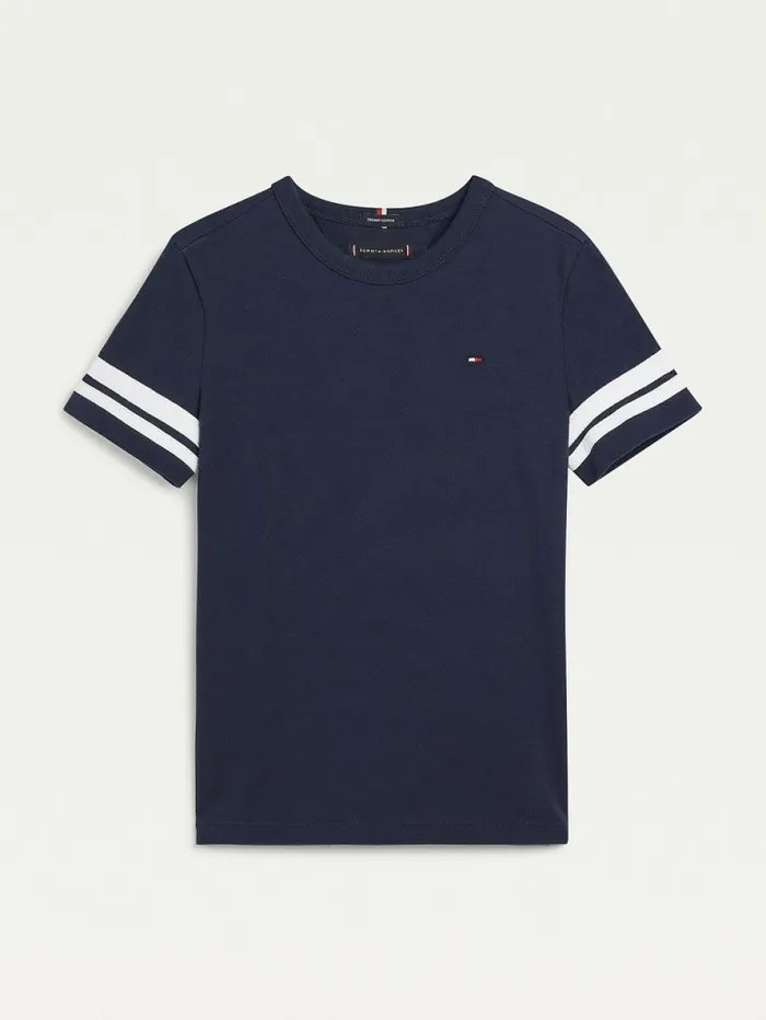 Tommy Hilfiger Contrast Sleeve TShirt Twilight Navy Boys TShirts and Polos Casaul Tommy Hilfiger Contrast Sleeve TShirt Twilight Navy Boys TShirts and Polos Casaul