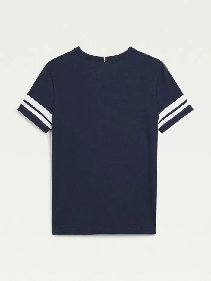 Tommy Hilfiger Contrast Sleeve TShirt Twilight Navy Boys TShirts and Polos Casaul
