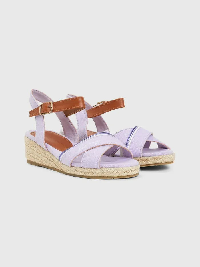 Tommy Hilfiger Contrast Strap Rope Wedge Sandals LilacTobacco Girls Shoes and Accessories Gift Ideas Tommy Hilfiger Contrast Strap Rope Wedge Sandals LilacTobacco Girls Shoes and Accessories Gift Ideas