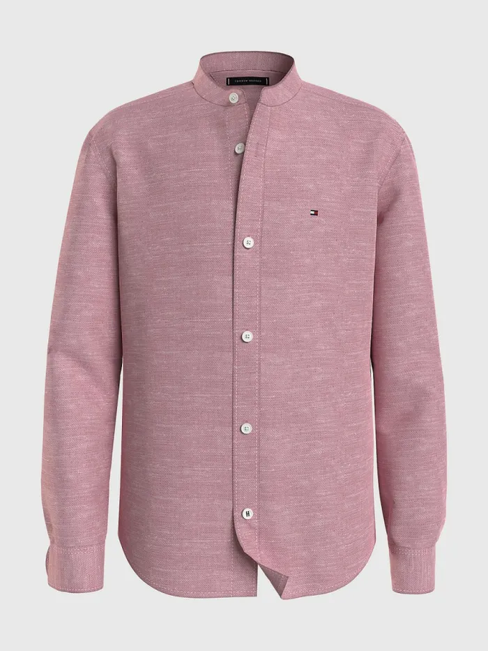 Tommy Hilfiger Cotton Linen Collarless Shirt Broadway Pink Boys Shirts Casaul Tommy Hilfiger Cotton Linen Collarless Shirt Broadway Pink Boys Shirts Casaul
