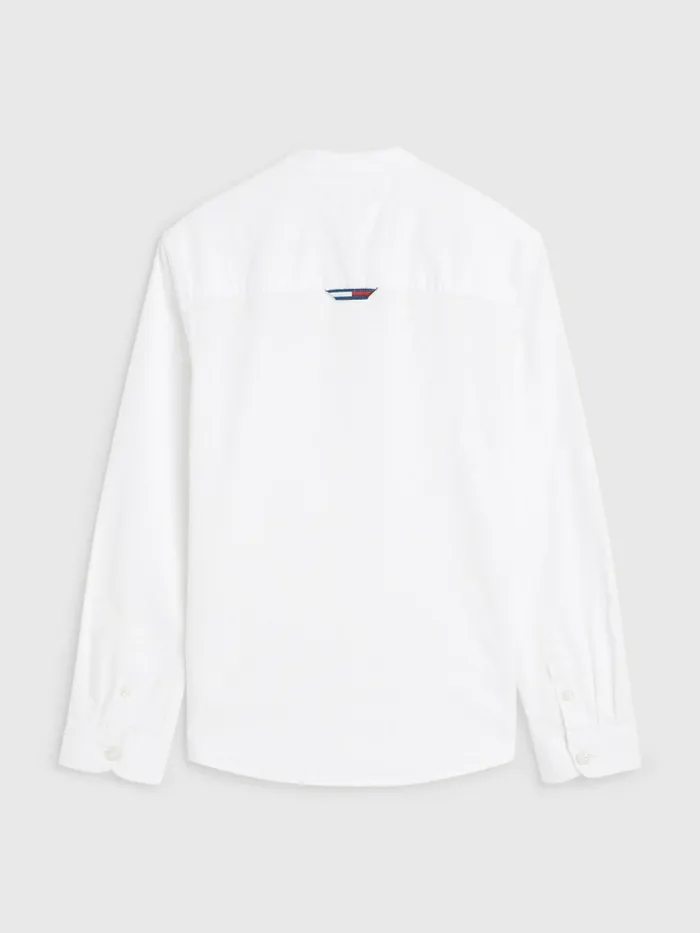Tommy Hilfiger Cotton Linen Collarless Shirt White Boys Shirts Sale