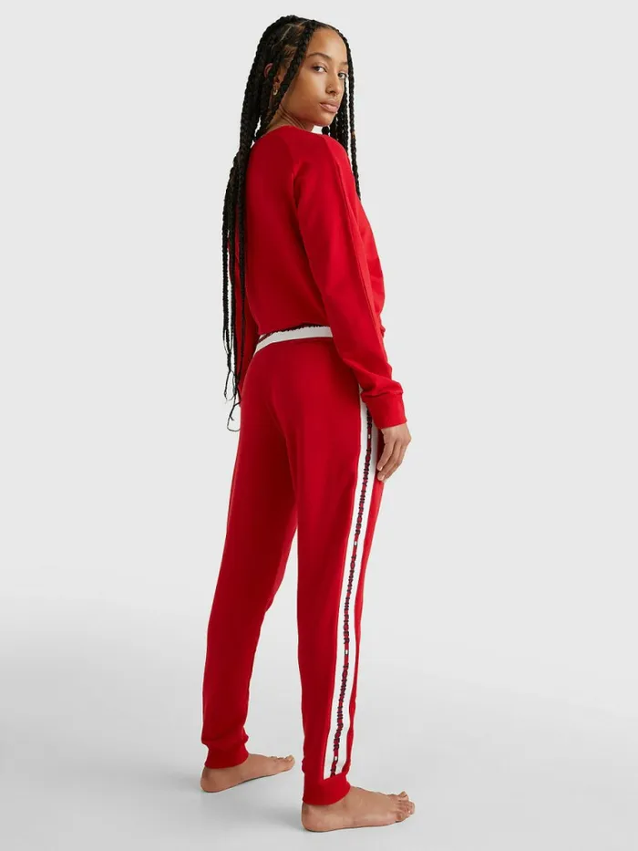 Tommy Hilfiger Cotton Modal Joggers Primary Red Womens Trousers