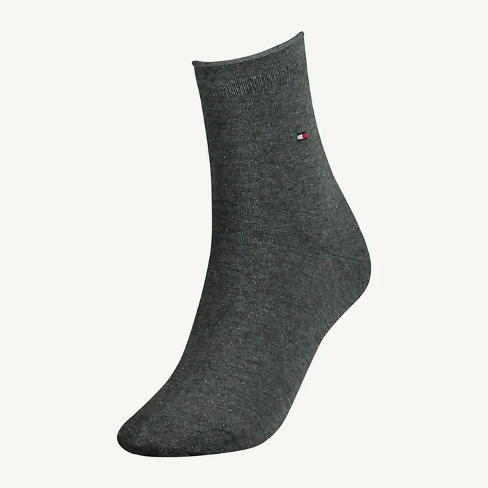 Tommy Hilfiger Cotton Socks Middle Grey Melange Womens Essentials Casaul