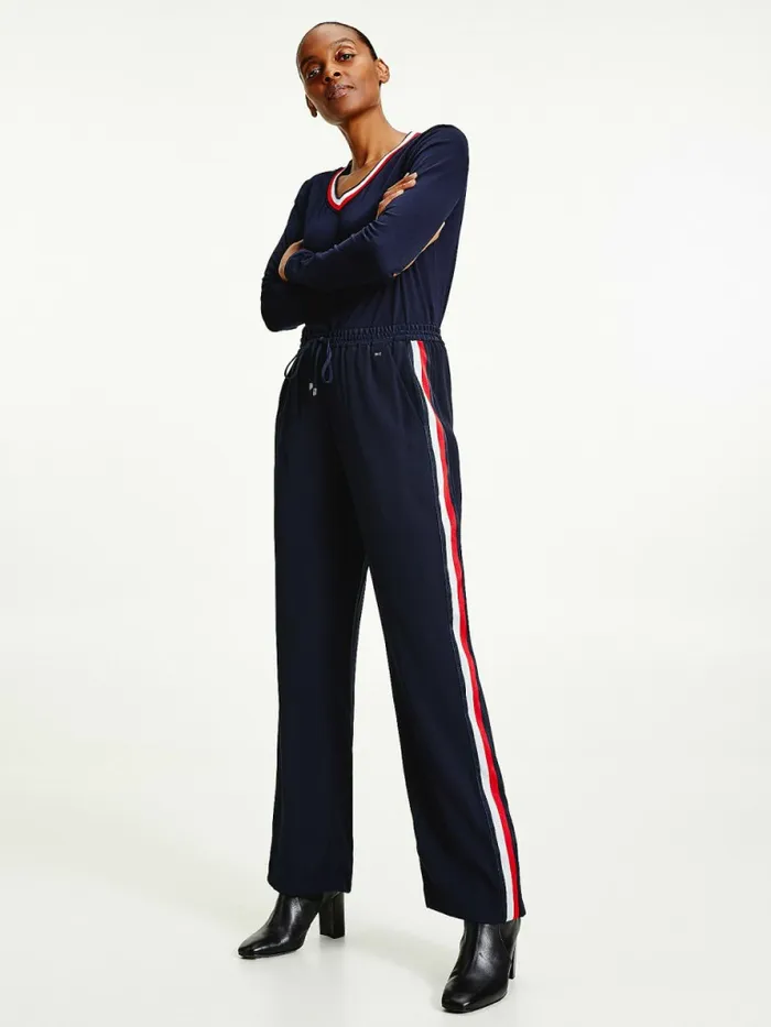Tommy Hilfiger Crepe Relaxed Fit PullOn Trousers Desert Sky Womens Trousers
