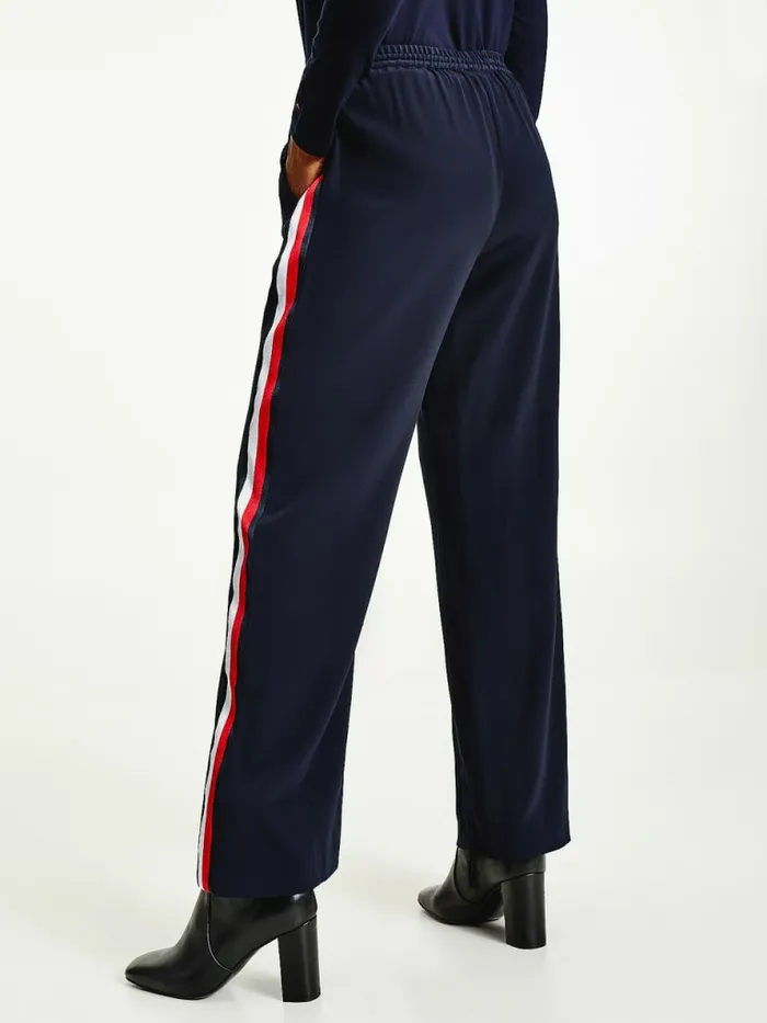 Tommy Hilfiger Crepe Relaxed Fit PullOn Trousers Desert Sky Womens Trousers