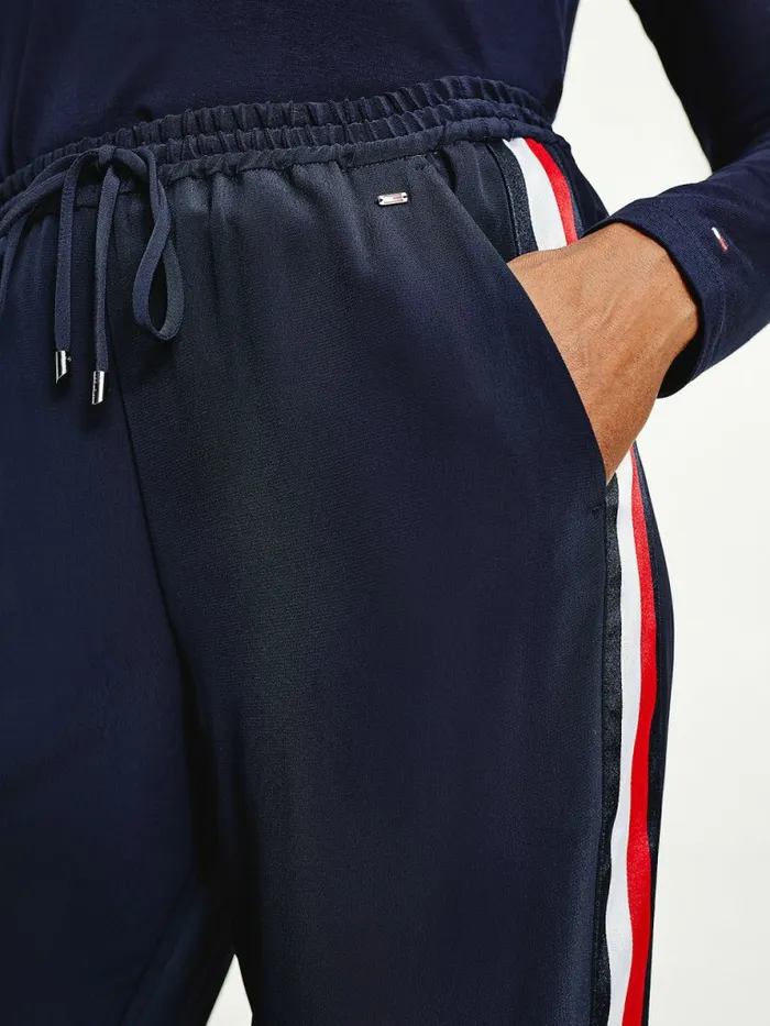 Tommy Hilfiger Crepe Relaxed Fit PullOn Trousers Desert Sky Womens Trousers