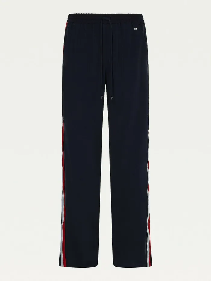 Tommy Hilfiger Crepe Relaxed Fit PullOn Trousers Desert Sky Womens Trousers