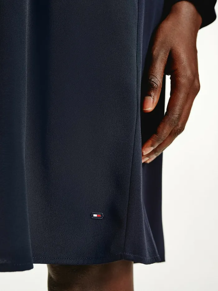 Tommy Hilfiger Crepe Tie Waist Shirt Dress Desert Sky Womens Dresses and Jumpsuits Online