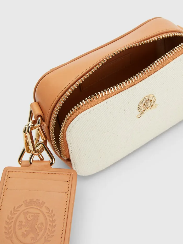 Tommy Hilfiger Crest Canvas Small Camera Bag Desert Sand Dune Mens Bags Popular