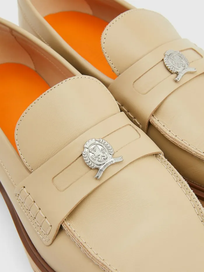 Tommy Hilfiger Crest Chunky Leather Loafers Gentle Gold Mens Formal Shoes and Brogues Online