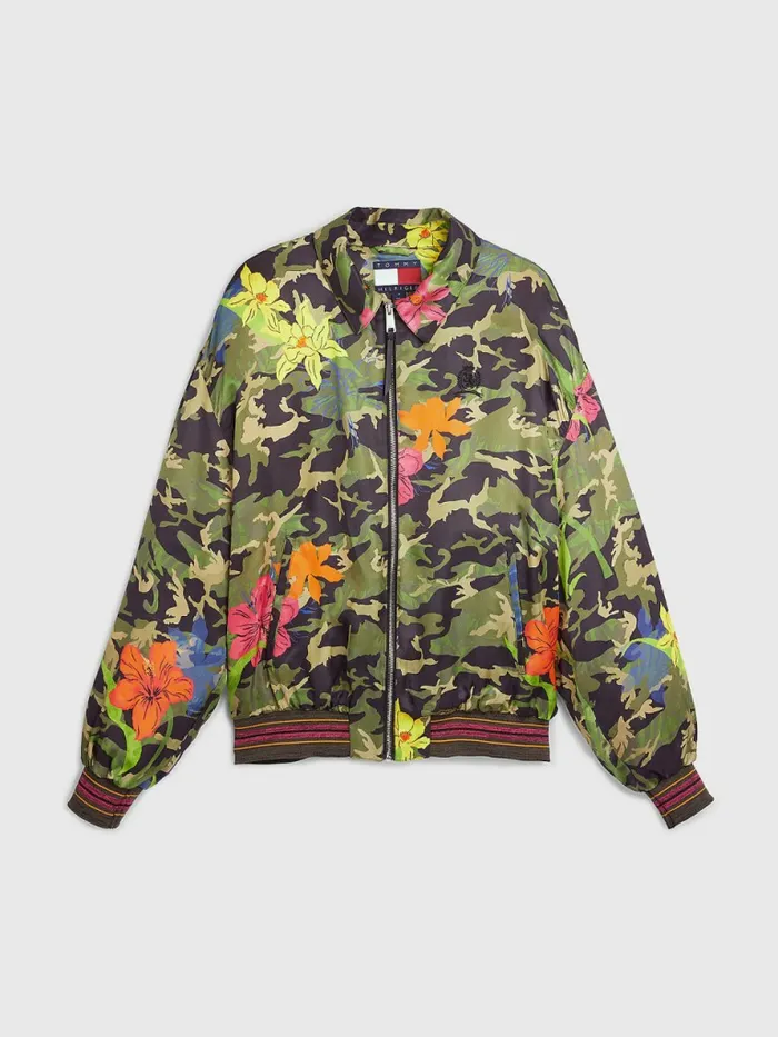 Tommy Hilfiger Crest Floral Camo Tracksuit Jacket Army GreenMulti Mens Coats and Jackets Gift 4 You