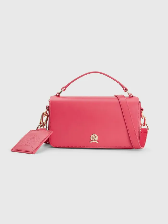 Tommy Hilfiger Crest Leather Crossover Bag Pink Splendor Womens Bags Popular