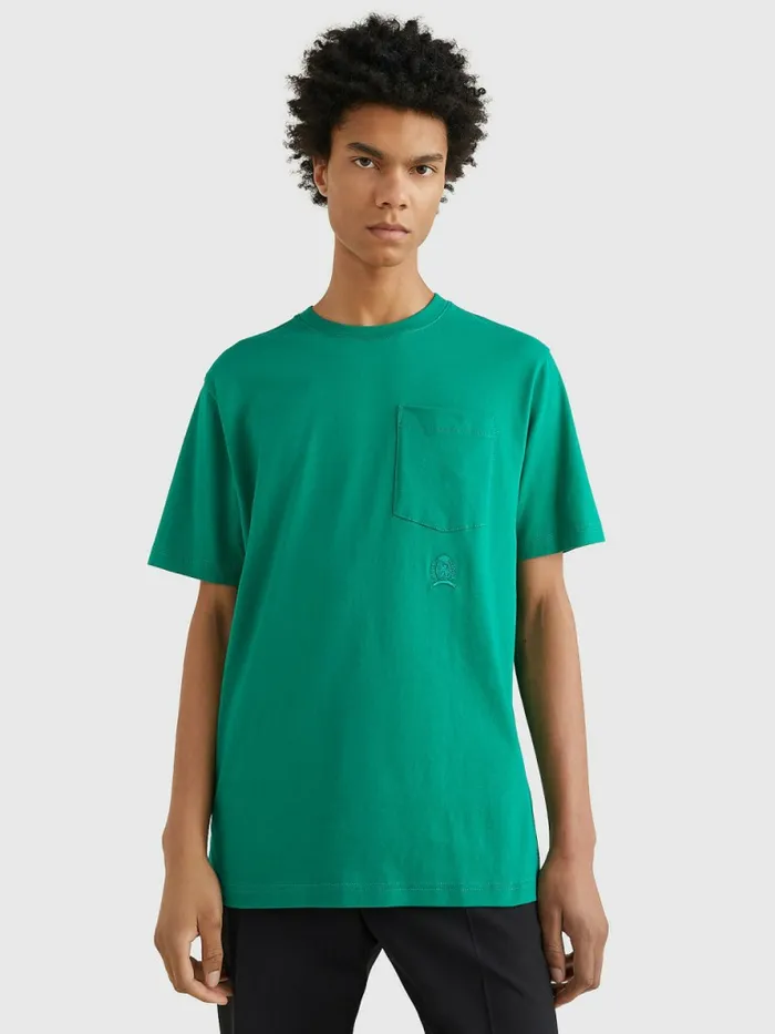 Tommy Hilfiger Crest Organic Cotton TShirt Verde Mens TShirts Fashion