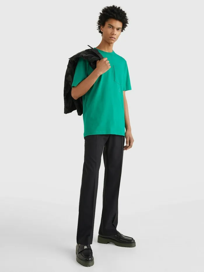 Tommy Hilfiger Crest Organic Cotton TShirt Verde Mens TShirts Fashion