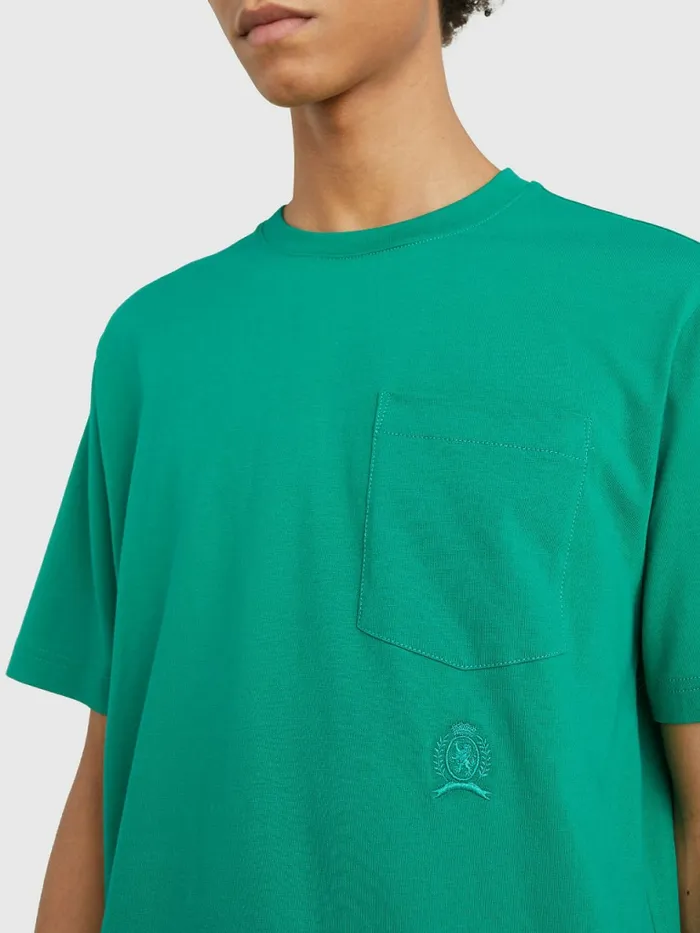 Tommy Hilfiger Crest Organic Cotton TShirt Verde Mens TShirts Fashion