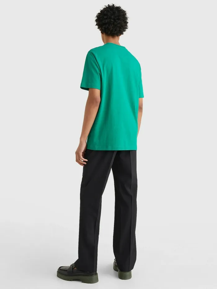 Tommy Hilfiger Crest Organic Cotton TShirt Verde Mens TShirts Fashion