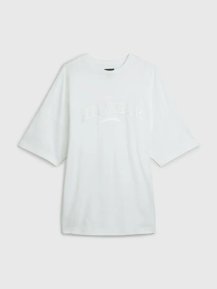 Tommy Hilfiger Crest Organic Cotton Varsity TShirt Optic White Mens TShirts Gift Ideas