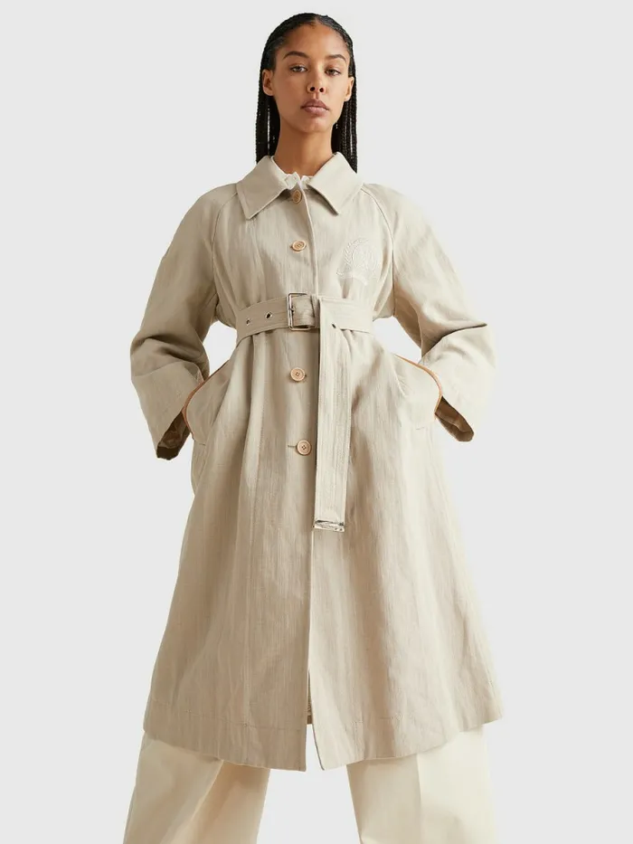 Tommy Hilfiger Crest Prep Relaxed Fit Chino Trench Beige Stone Womens Coats and Jackets Sale Tommy Hilfiger Crest Prep Relaxed Fit Chino Trench Beige Stone Womens Coats and Jackets Sale
