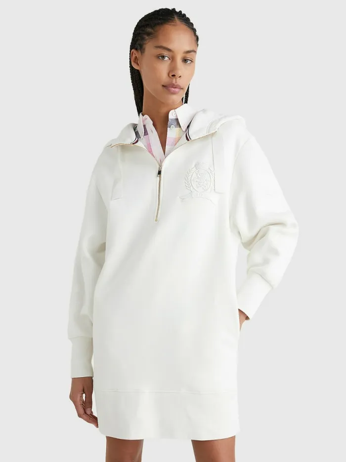 Tommy Hilfiger Crest Relaxed Fit Hoody Dress Ivory Womens Dresses and Jumpsuits Fashion Tommy Hilfiger Crest Relaxed Fit Hoody Dress Ivory Womens Dresses and Jumpsuits Fashion