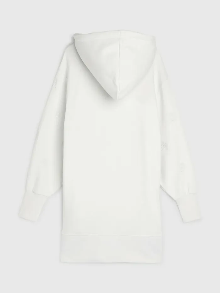 Tommy Hilfiger Crest Relaxed Fit Hoody Dress Ivory Womens Dresses and Jumpsuits Fashion