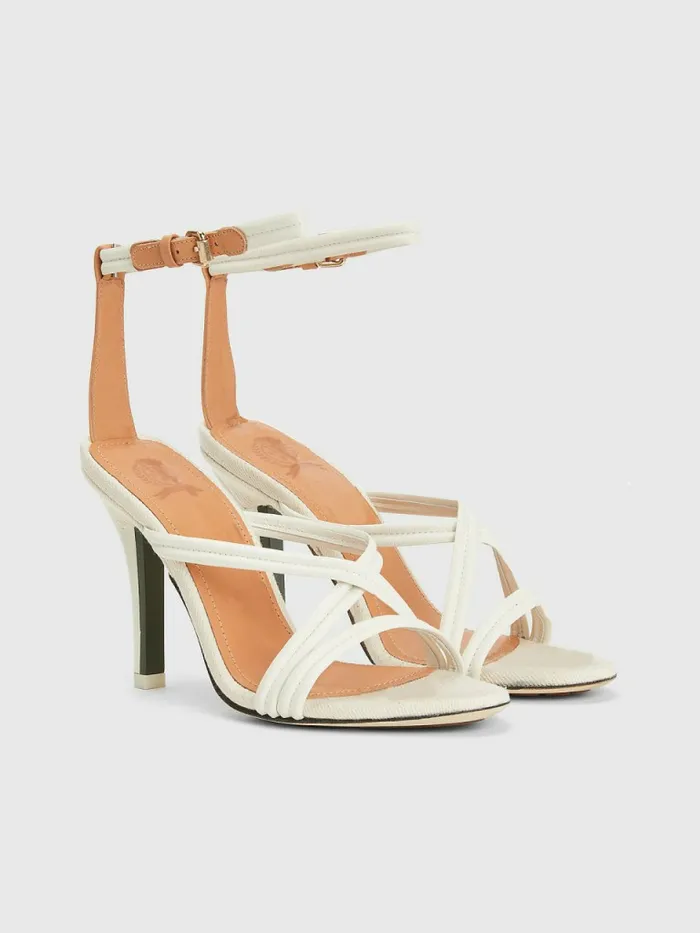 Tommy Hilfiger Crest Strap High Heel Leather Sandals Ecru Womens Sandals Gift Ideas Tommy Hilfiger Crest Strap High Heel Leather Sandals Ecru Womens Sandals Gift Ideas