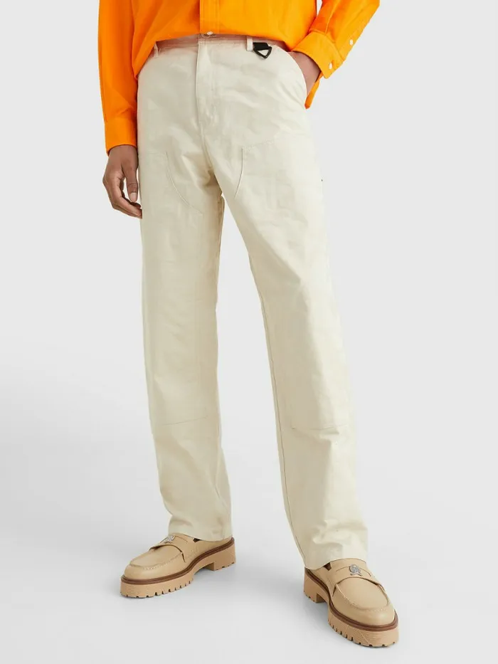 Tommy Hilfiger Crest Tonal Camo Carpenter Trousers Classic Beige Mens Trousers Tommy Hilfiger Crest Tonal Camo Carpenter Trousers Classic Beige Mens Trousers