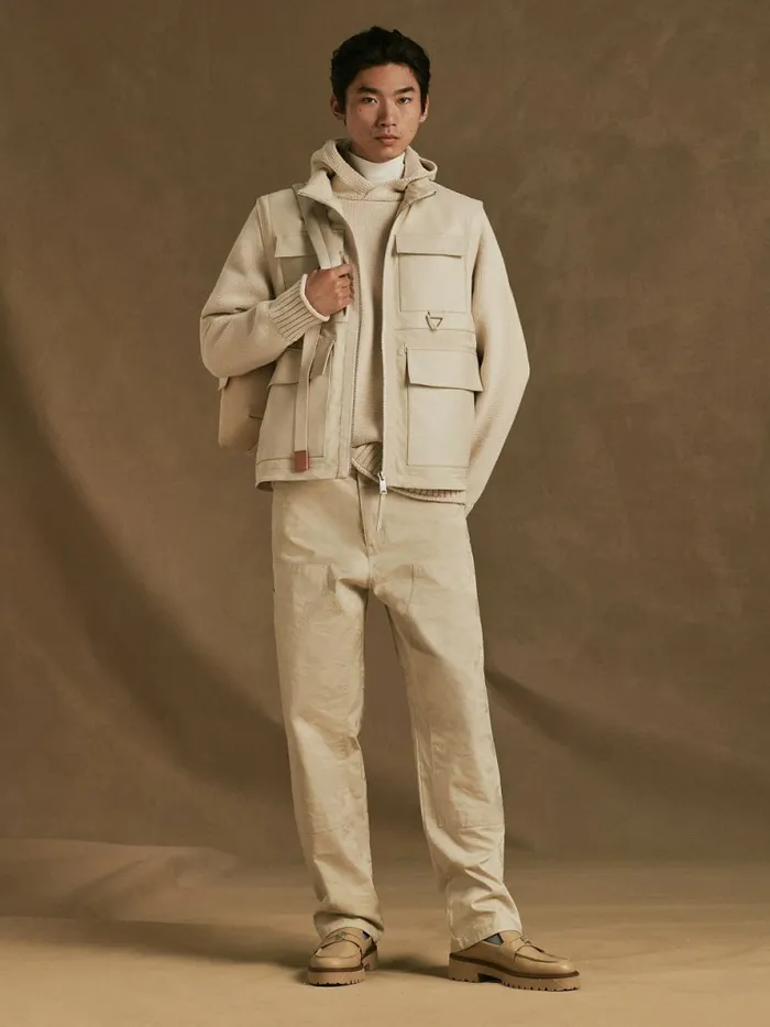 Tommy Hilfiger Crest Tonal Camo Carpenter Trousers Classic Beige Mens Trousers