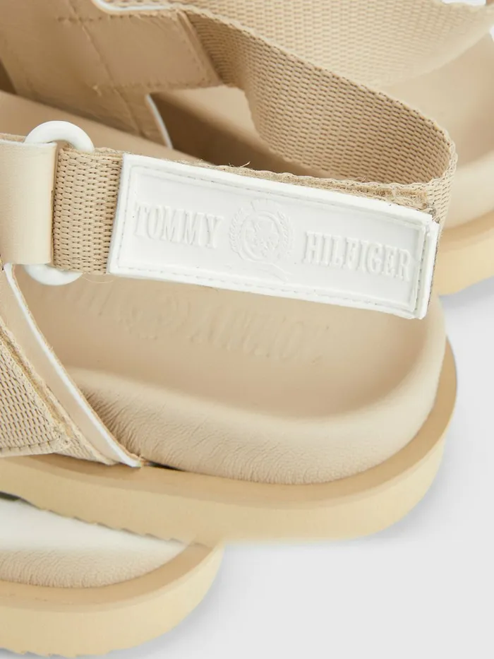 Tommy Hilfiger Crest Webbing Sandals Desert Sand Dune Mens Sandals Sliders and Flip Flops Online