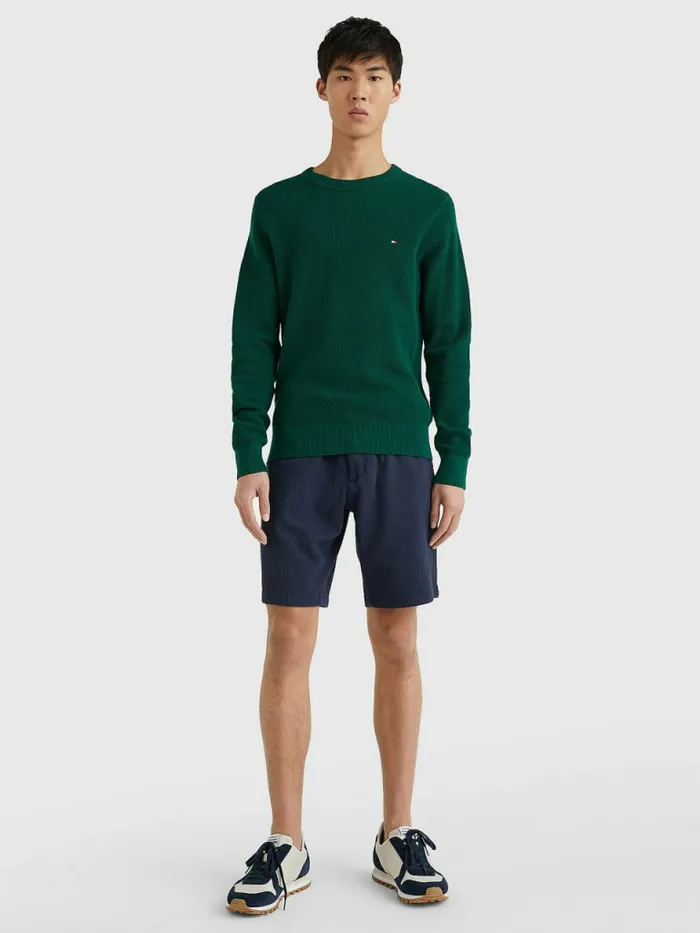 Tommy Hilfiger Crew Neck Jumper Darkened Emerald Mens Knitwear Gift Ideas