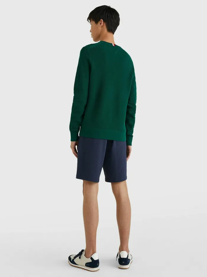 Tommy Hilfiger Crew Neck Jumper Darkened Emerald Mens Knitwear Gift Ideas