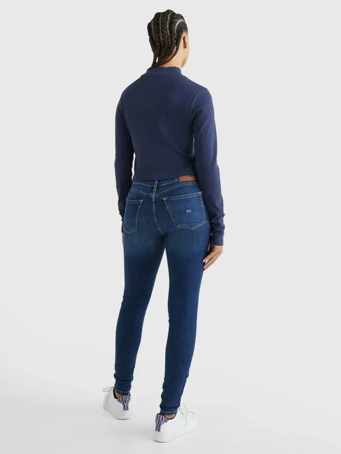 Tommy Hilfiger Cropped Fit Long Sleeve TShirt Twilight Navy Womens TShirts On Sale