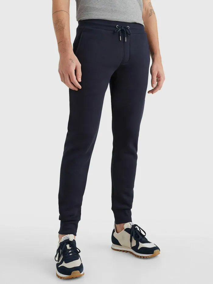 Tommy Hilfiger Cuffed Logo Joggers Desert Sky Mens Trousers
