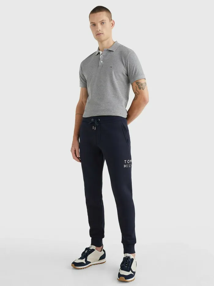 Tommy Hilfiger Cuffed Logo Joggers Desert Sky Mens Trousers