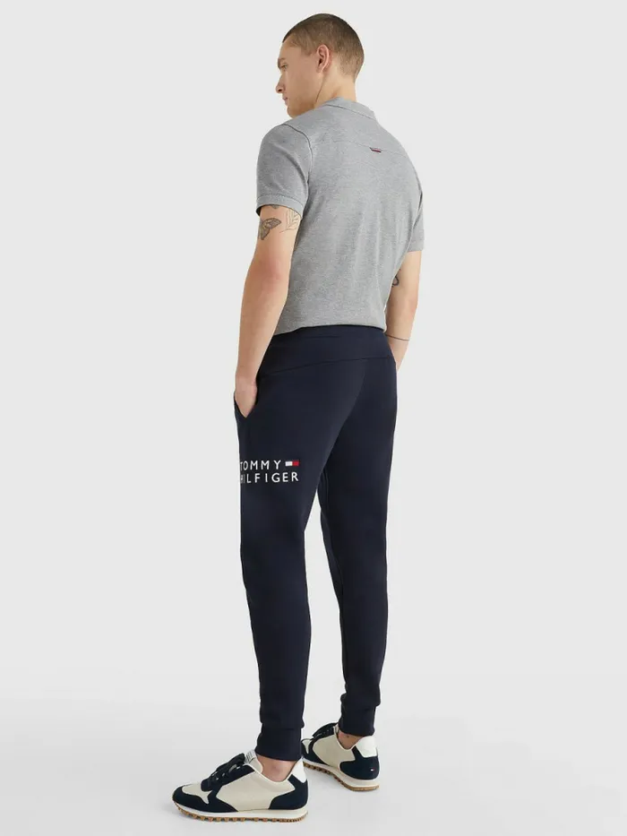 Tommy Hilfiger Cuffed Logo Joggers Desert Sky Mens Trousers