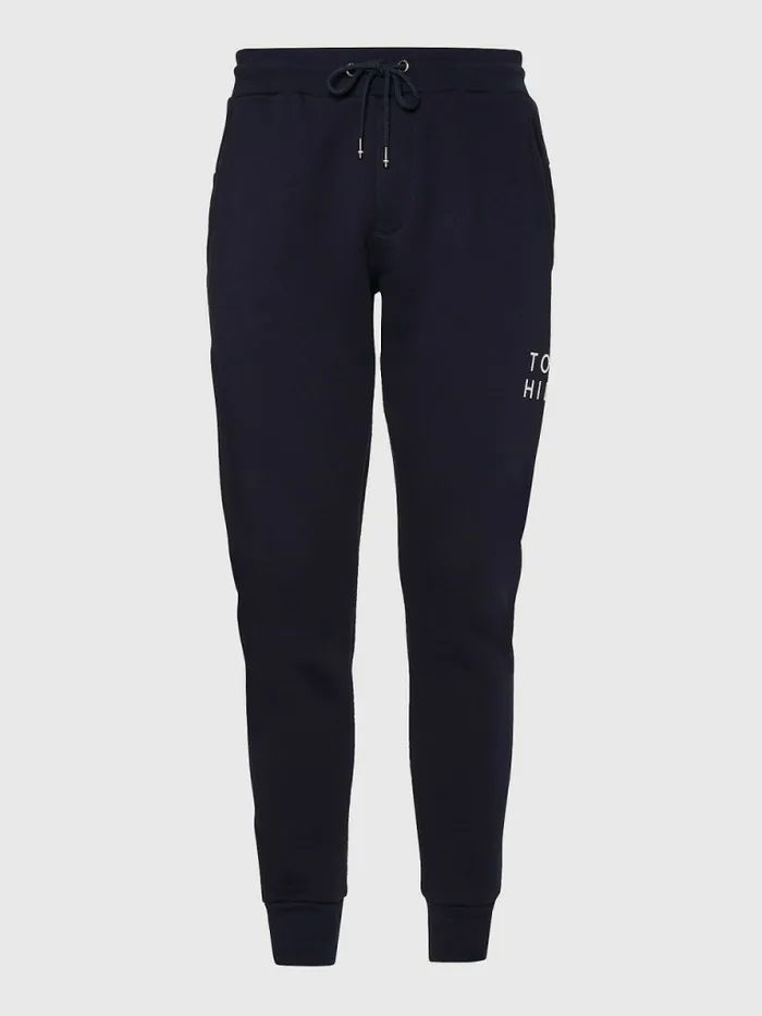Tommy Hilfiger Cuffed Logo Joggers Desert Sky Mens Trousers