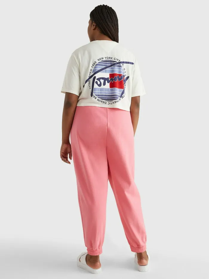 Tommy Hilfiger Curve Acid Wash Cropped TShirt Snow White Womens TShirts Popular