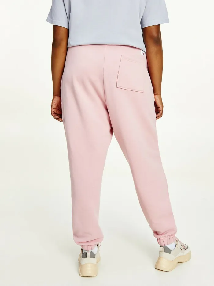 Tommy Hilfiger Curve College Tommy Badge Plush Joggers Broadway Pink Womens Trousers