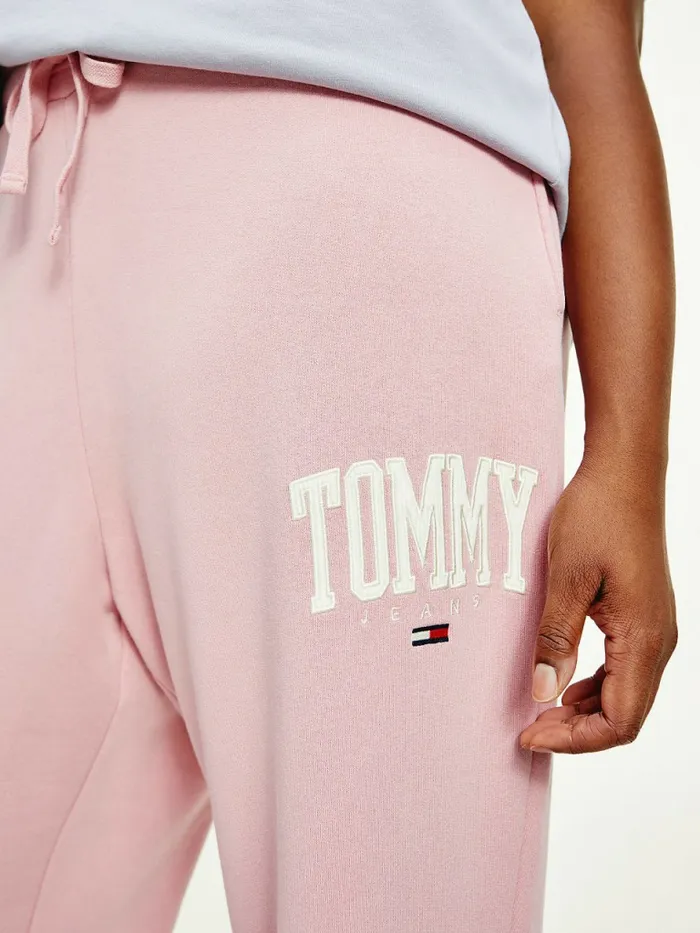 Tommy Hilfiger Curve College Tommy Badge Plush Joggers Broadway Pink Womens Trousers