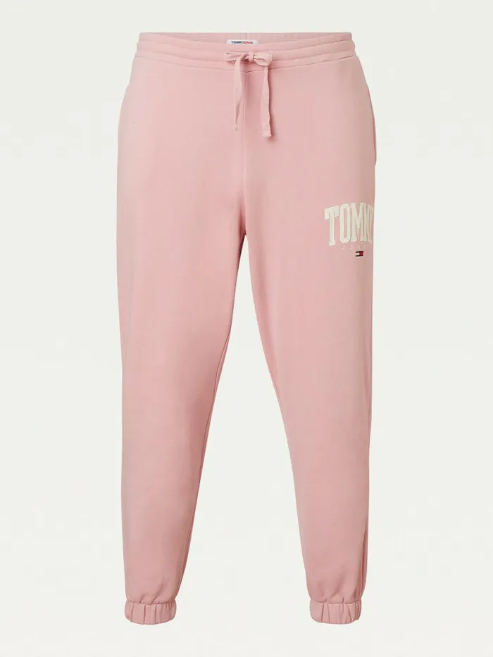 Tommy Hilfiger Curve College Tommy Badge Plush Joggers Broadway Pink Womens Trousers